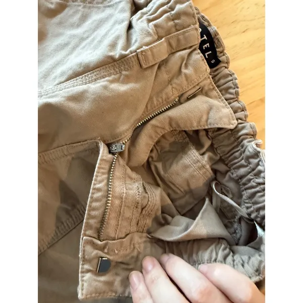 Motel‎ Size Small Women Carge Wide Leg Khaki Tan Brown Pants Y2K Trouser - Image 5