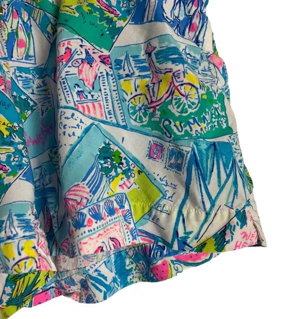 Lilly Pulitzer Pop Up Wish You Were Here Katia Casual Summer Shorts Size S - Image 5