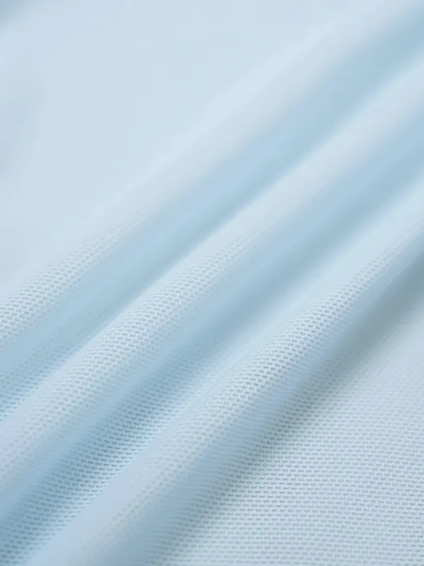 Berlook Activewear Light Blue Halter Neck Ruched Mesh Sports Bra - Image 6