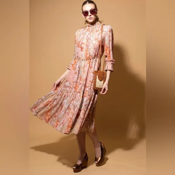 Zimmermann Kaleidoscope Tubular Midi Dress Red Swirl Floral Sz‎ US 2P NEW $1150 - Image 3
