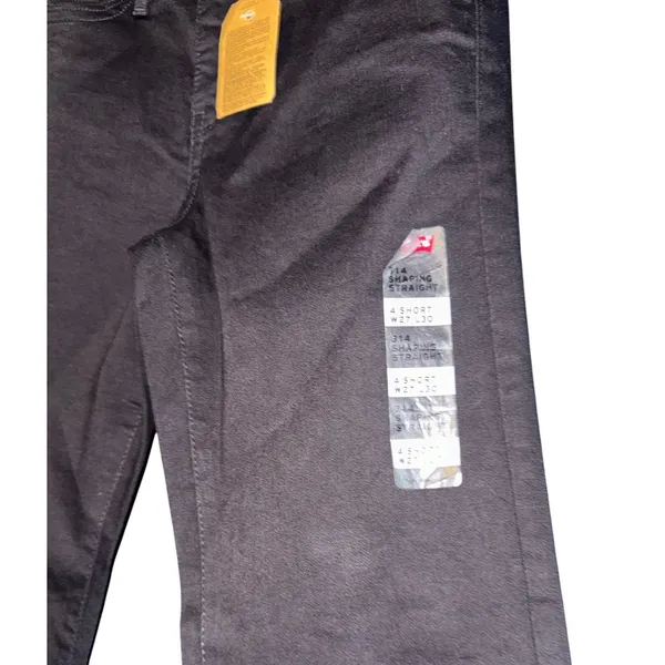 New Levis 314 Shaping Straight Black Jeans Womens 27x30 4 Short Minimalist Basic - Image 3
