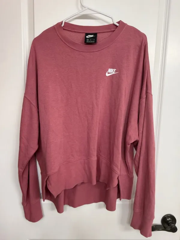 Nike Mauve Pink Relaxed Long Sleeve High Low Top Women’s Medium - Image 3