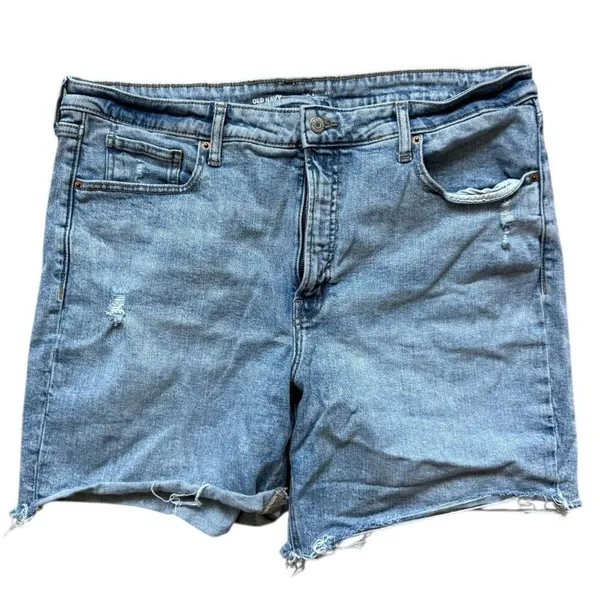 Womens Old Navy High-Waisted O.G. Straight Cut-Off Denim Jean Shorts - Sz 18 - Image 4