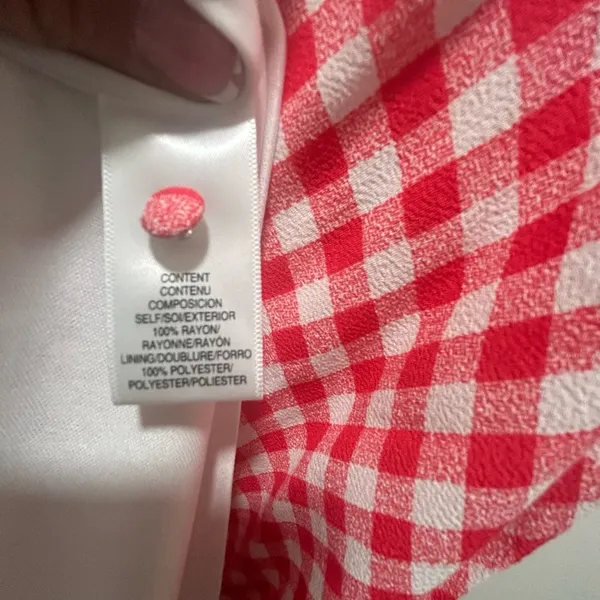 WAYF Midi Lined dress red and white gingham pattern contemporary Size small - Image 5