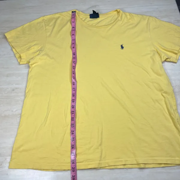 Polo Ralph Lauren Yellow Cotton Short Sleeve Pony Logo T-Shirt Mens Large L - Image 6