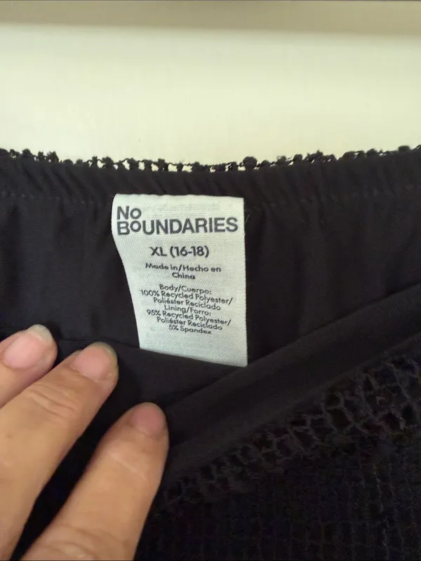 No Boundaries Black Crochet Cover-Up Skirt - Image 2