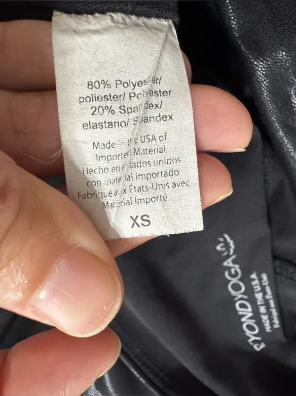Beyond Yoga Black Shiny Shimmery High-Waist Sexy Leggings Size XS - Image 4