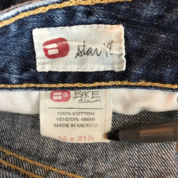 BKE Womens Jeans Star 18 Distressed Boot Cut Low Rise 24 HEMMED - Image 4