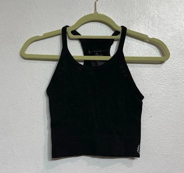 Free People Movement Black Gone Adrift Seamless Yoga Crop Top Sz S - Image 2
