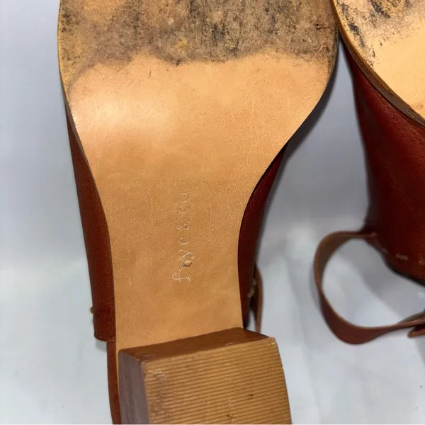 Frye & co sling back leather heels Brown Size 7.5 - Image 10