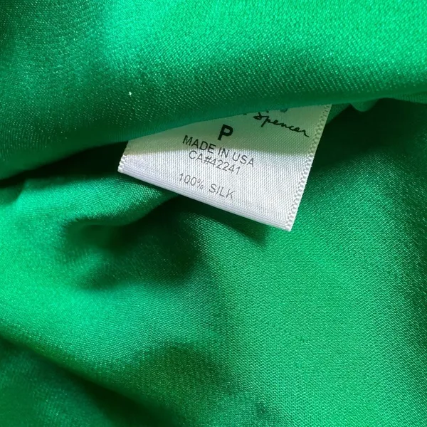 Graham & Spencer Green 100% Silk Dress Size P - Image 8