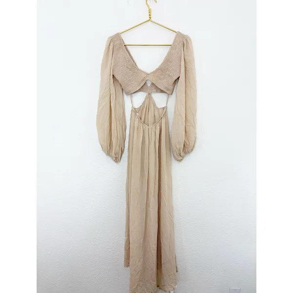 Indah Julie Maxi Dress Size Small Cream Cut Out Boho Lightweight Beach - Image 15