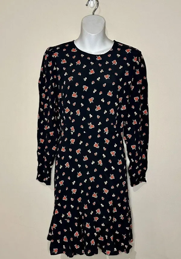 Boden Long Sleeve Flippy Mini Dress in "Rose Pop" Floral Pattern Size 10 NWT!!! - Image 2