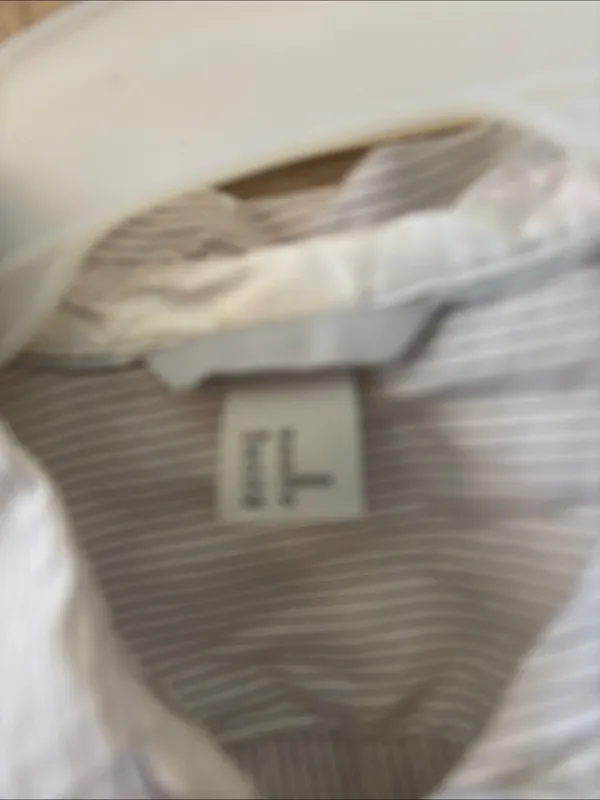 H & M White Striped Button-Up Shirt 10 - Image 3
