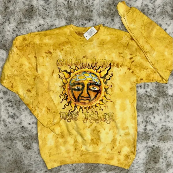 Urban Outfitters 🆕 NEW Sublime | 40 Oz To Freedom Yellow Sun Tie Dye Crewneck Sweatshirt - Image 4