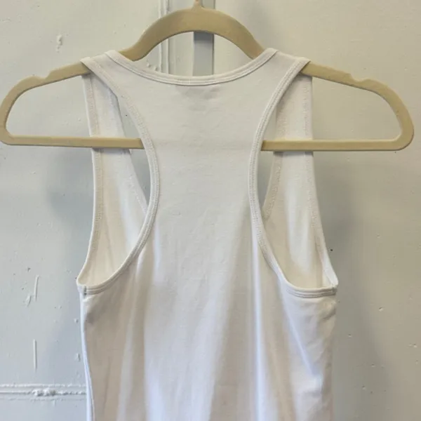 Guess White Gold Metallic Heart Studded Racerback Tank Top Large Embellished - Image 4