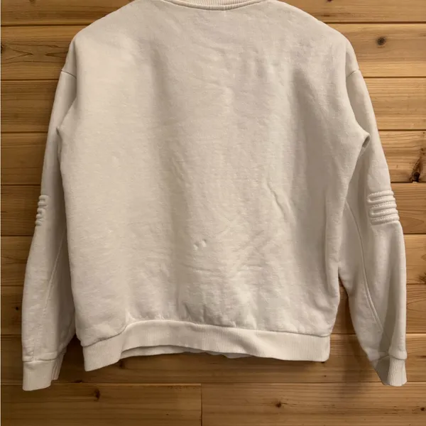Ivy Park Small White Corded 04 Cotton Crewneck Sweatshirt - Image 6