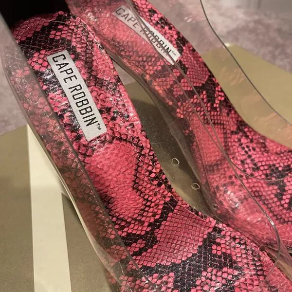 Nwot Cape Robbin Clear Transparent Pink Snake Pumps 9 - Image 9