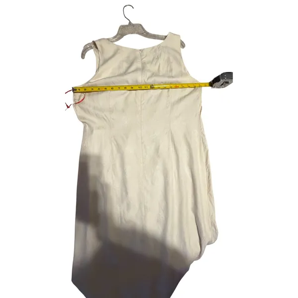 Hilo Hattie Hawaii‎ Silk Jacquard Pineapple Maxi Dress Cream Ivory Sleeveless 18 - Image 7