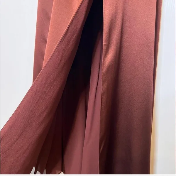 Reformation 100% silk Melina Brown Dress NEW - Image 6