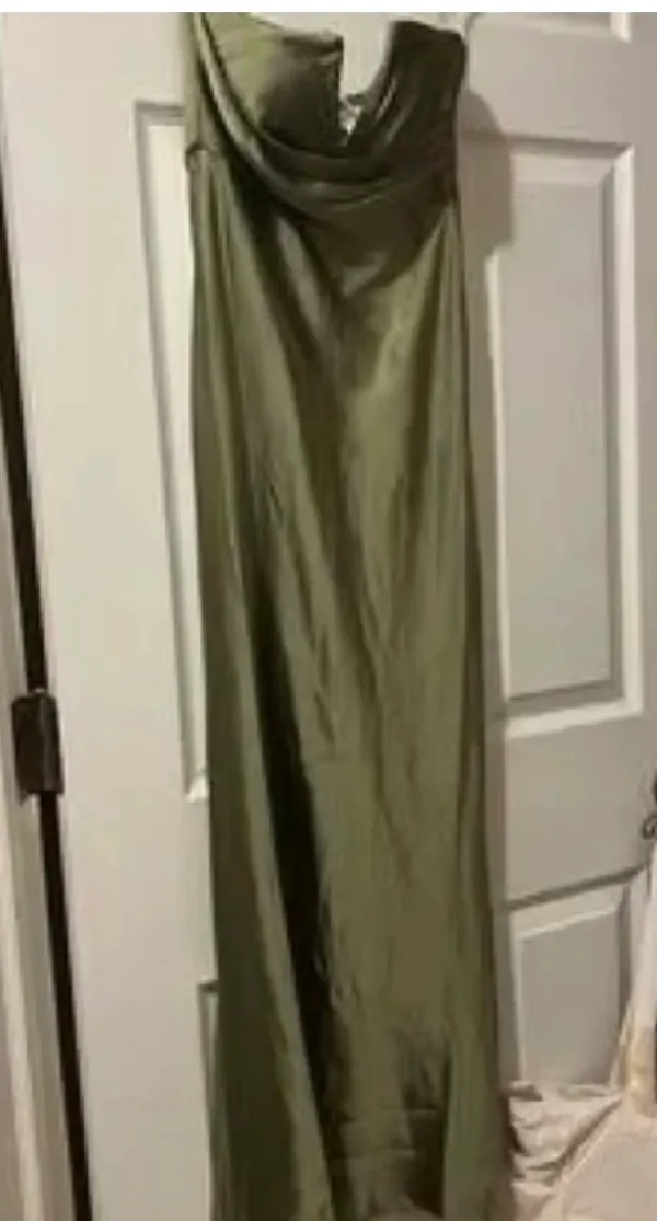 Billy J Valerie Olive Strapless Maxi Dress - Image 7