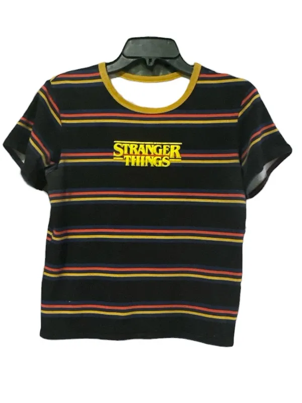 STRANGER THINGS Logo Baby Tee XS/S 17” p2p Black Multi - Image 2