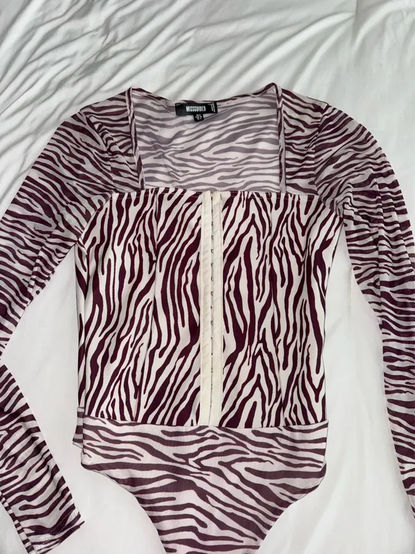 Nasty Gal Zebra Bodysuit - Image 3
