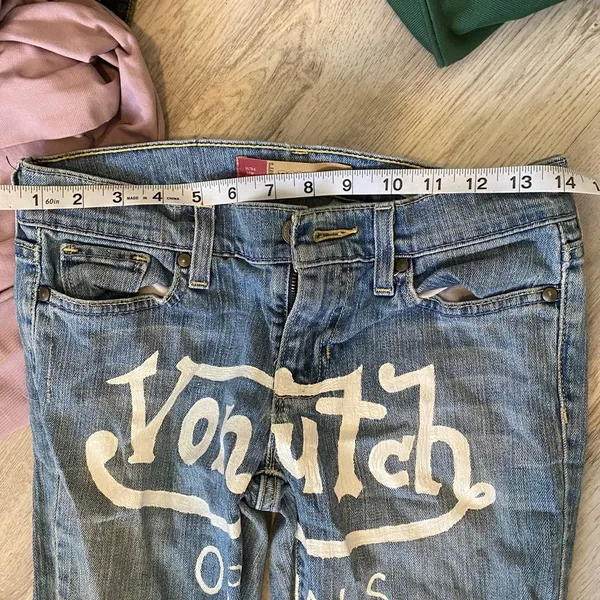 hand painted logo graphic jeans - Image 3