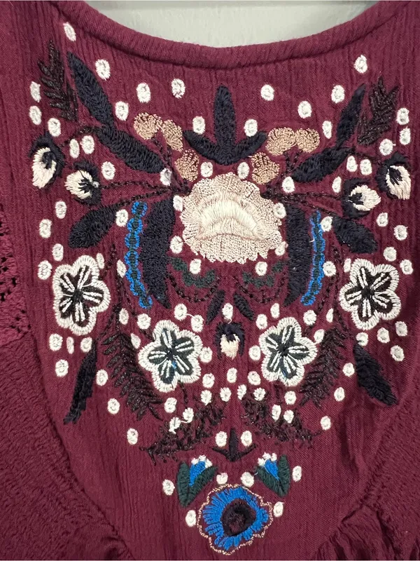 Free People Mohave Embroidered Long Sleeve Mini dress Size Medium - Image 4