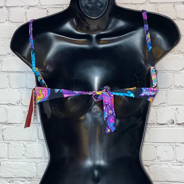 NWT Bongo Paisley Bikini Top Small‎ Y2K Festival Boho Gypsy Swimwear - Image 4