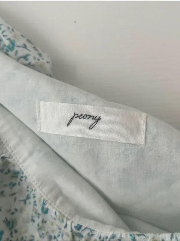 Peony for Anthropologie One-Shoulder Floral Maxi Dress in White and Light Blue - Image 7
