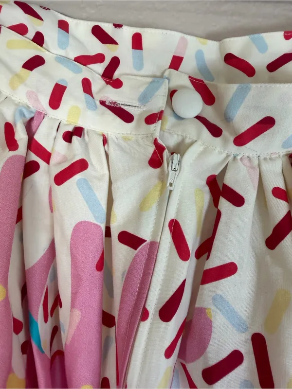 Unique Vintage Cupcake Sprinkles Circle Swing Midi Skirt size Large NEW $99 - Image 11