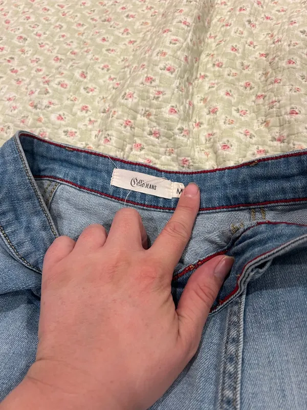 Cello Blue Button-Front A-Line Denim Skirt - Image 3