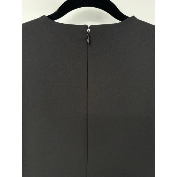 Calvin Klein Black Midi Dress 2 Tulip Pleated Front • Classic Office • Elegant - Image 6