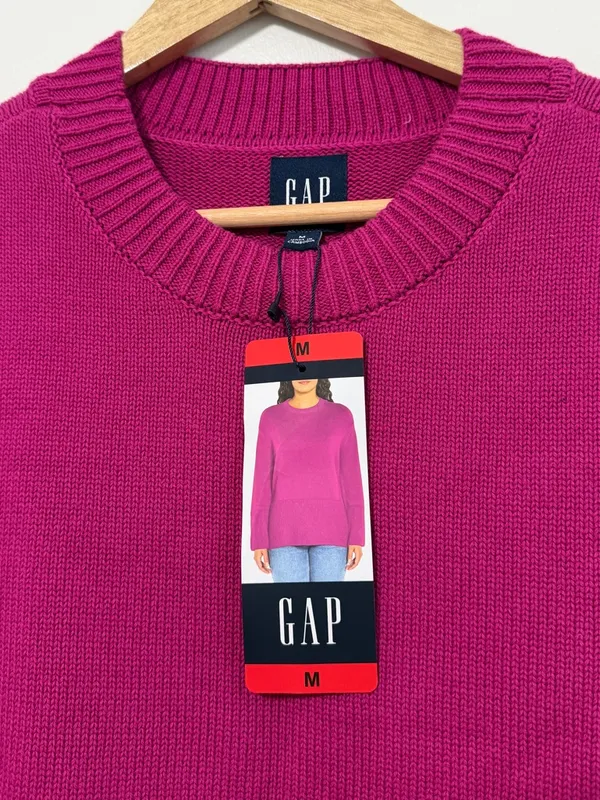 NEW GAP Knit Sweater Women's Size Medium NWT Pink Purple - Image 4