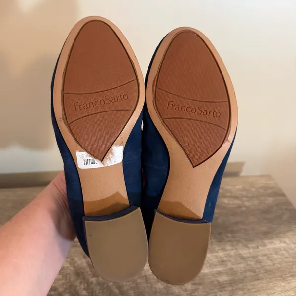 Franco Sarto Fausta Low Heels Pumps Women’s Size 6 Blue Suede Office Modest - Image 9