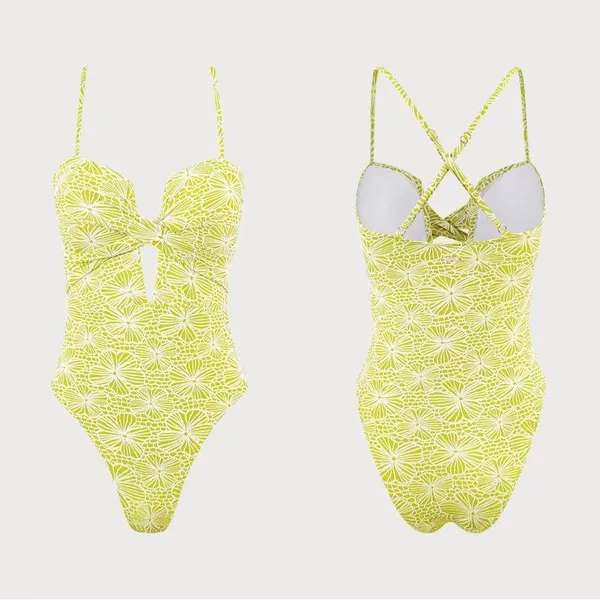 BERLOOK Jacquard Criss-Cross One-Piece Swimsuit 44 - Image 5