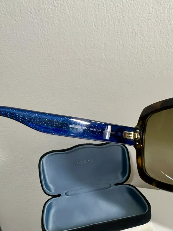 Gucci Sunglasses ❤️ Havana Glitter Blue and Red Brown Gradient - Image 6