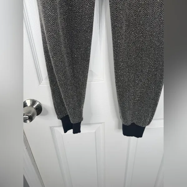 Sz 0 Free People Gray Herringbone Jogger Pants Pleated Trousers $158 MSRP - Image 4