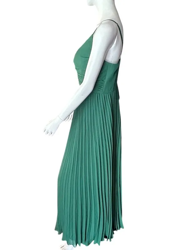 Latena Sweetheart Neckline Spaghetti Strap Pleated Formal Green Size 18 NWT - Image 3