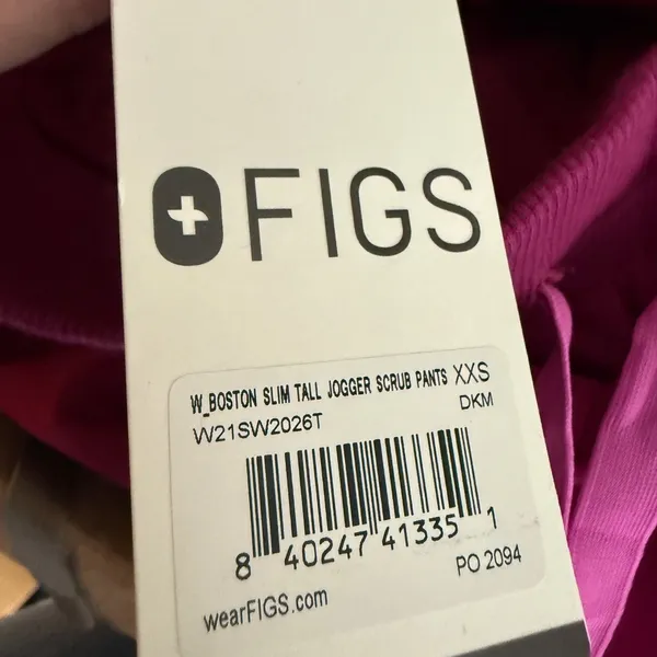 FIGS NWT Boston Slim Tall Jogger‎ Scrub Pants Magenta XXS Workwear Style - Image 6