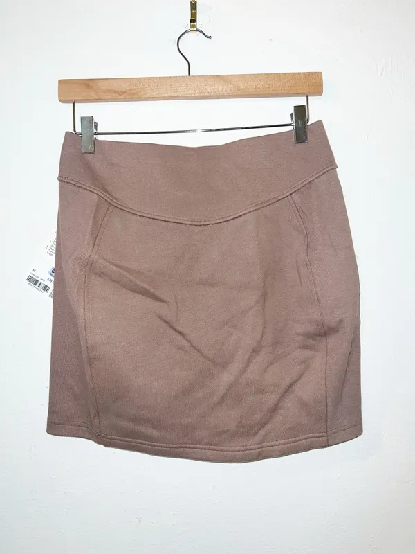 Lululemon Scuba Soft Lightweight High Rise Brown Stretch Pull On Mini Skirt - Image 6