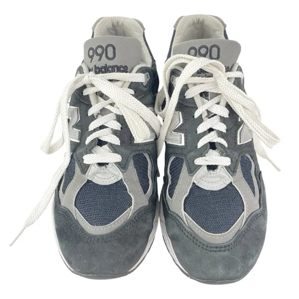 New Balance 990v2 Mens Blue Suede Low Top Lace Up Athletic Sneakers Shoes Sz 7.5 - Image 2