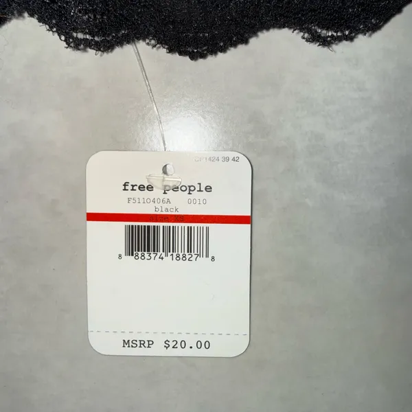 NWT $20 Free People Black Essential Lace Side-Boning Pullover Bandeau XS - Image 9