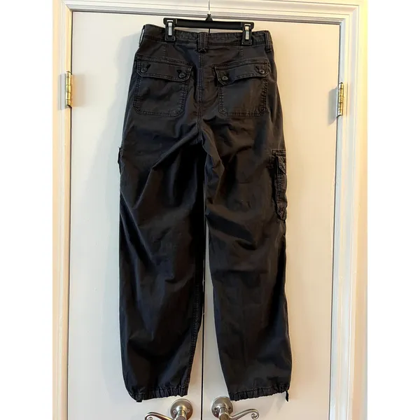 American Eagle AE Snappy Stretch Baggy Cargo Jogger Pants Black Size 6 - Image 5