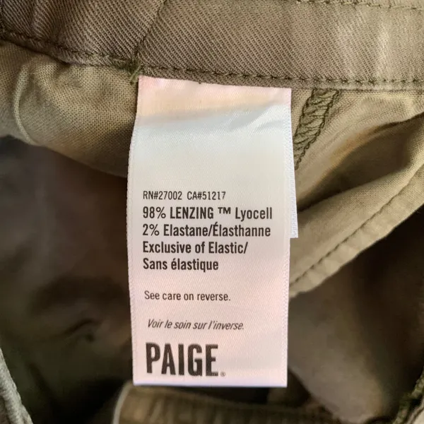 Paige Mayslie Utility Jogger Pants‎ Olive Green Lyocell Drawstring Hem Womens 30 - Image 6