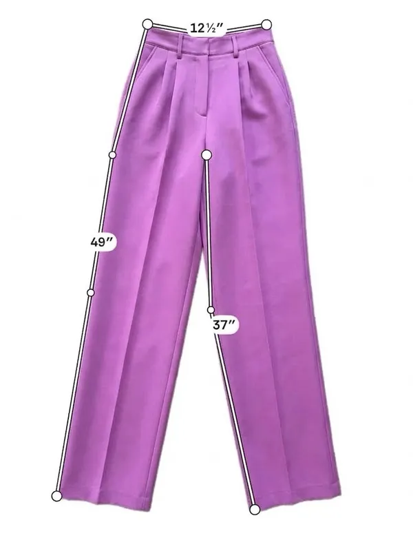 AKNVAS O'Connor High-Waisted Pleated Tailored Pants in Orchid Purple Size 4 - Image 3