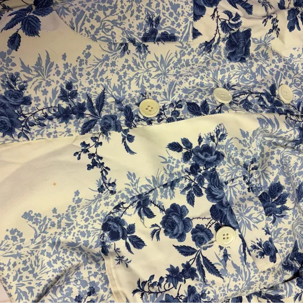 Ann Taylor Loft Blue and White Floral Jacket Size Medium - Image 4