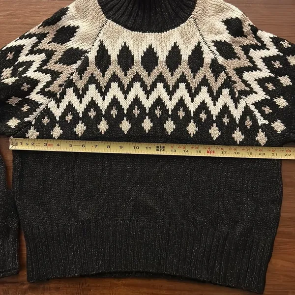 Gianni Bini Fair Isle‎ Mock Neck Knit Sweater SEE DETAILS REGARDING COLOR OF SWEATER. - Image 6