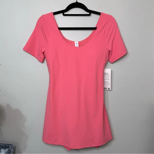Lululemon Align Short Sleeve Dress Athletic Mini Dress Sakura Pink 10 NWT - Image 4